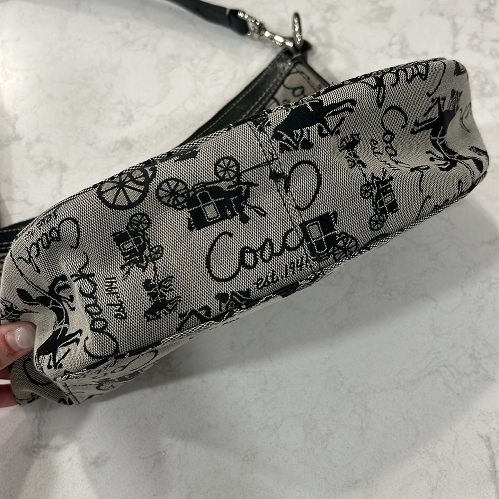 COACH F14036 Chelsea Canvas & Leather Horse & Carriage Shoulder Bag - Picture 12 of 14